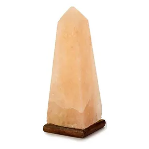 Atacado custom made OEM NOVO DESIGN obelisco forma lâmpada de sal para o escritório decoração home cabo usb com tamanho personalizado e embalagem