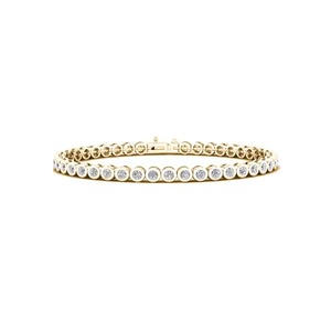 Bracelet tennis serti de diamants de laboratoire ronds brillants de 1,00 carat, taille brillant, monture closée, F-VS2, en or massif 14 carats, produit le plus vendu - Product Image 3