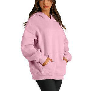 Haute qualité femmes sweats à capuche respirant surdimensionné blanc sweat coton polaire pull goutte-épaule sweats à capuche pour femme - Product Image 3