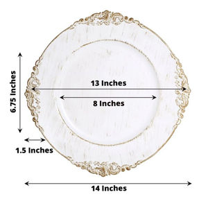 Antique Design <b>Place</b> <b>Mats</b> Tabletop Dceor Catering Charger Plates White Charger Plates <b>Round</b> in Cheapest Price - Product Image 3