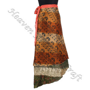 Women Gender and Printed Technics Silk Wrap <b>Skirt</b> <b>Boho</b> Stylish Multi Color Summer Wear Comfortable Fashion <b>Boho</b> Hippie Free Size - Product Image 2