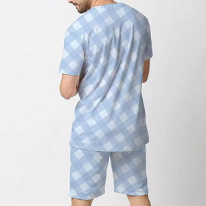 Chándal de algodón transpirable Unisex de talla grande para hombre, Conjunto de camiseta y pantalones cortos de lana lisa con logotipo gráfico personalizado - Product Image 2