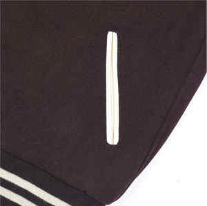 Custom Stand Collar Plain Solid Color Cuero Varisty Chaqueta para los hombres - Product Image 2