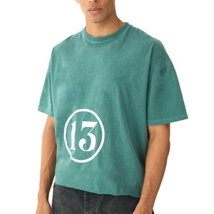 Camiseta de Algodón Grueso y Pesado con Cuello Redondo para Hombre, Personalizable con Logotipo, Estilo Urbano, 100% Algodón, Ecológica, Transpirable y de Manga Corta - Product Image 1