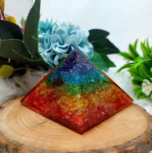 Meilleure vente pyramide d'orgone à couche de sept chakras polie pierre de chakra d'amour protection Emf pour la guérison pyramide d'orgonite - Product Image 3