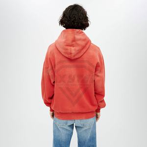 Men's Casual Winter <b>Oversized</b> Hoodie Custom Printing <b>Vintage</b> Acid Washed Streetwear Pullover Pocket Knitted OEM <b>Sweatshirt</b> - Product Image 4