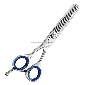 Professional Thinning <b>Scissors</b> Stainless Steel 440C 30 Teeth Blunt Tip Long Handle <b>left</b> <b>Handed</b> Hair Salon Use - Product Image 1