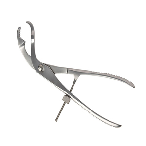 Bone Holding Forceps Curved to Side 145 mm 5 3/4" Adjustable Screw <b>Lock</b> With <b>Thread</b> Fixation Width 3 mm Surgical Bone Forceps - Product Image 1
