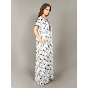 Evolove – Nuisette longue en viscose Liva pour femme, avec poches, super douce et confortable, en popeline tissée, boutonnée, fermeture à cordon, demi-tenue 3 pièces - Product Image 2