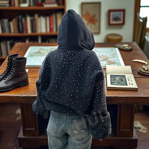 Hoodie unisexe surdimensionné en molleton 100 % coton épais, brodé, avec poches, style streetwear, collection hiver 2026, personnalisable par le fabricant - Product Image 5