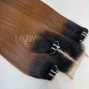 ผมต่อแบบกระดูกตรงสีน้ำตาล100% บริสุทธิ์ - Product Image 5