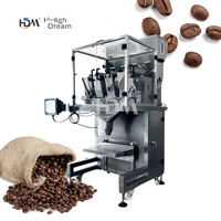 Grain de café rôti Stand Up Pouch Remplissage Peseur multitête linéaire à 4 têtes pour petite usine faite maison