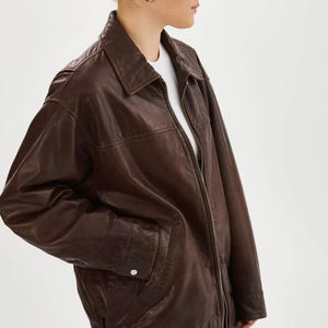 Nouvelle arrivée en gros veste en cuir légère pour femmes à vendre/Offre Spéciale automne et hiver femmes mode vestes en cuir de vachette - Product Image 3