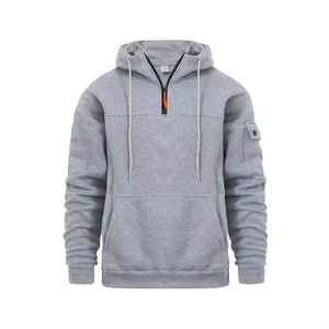 Personnalisé bas prix pull à capuche accepter personnalisé décontracté homme demi fermeture éclair à capuche - Product Image 4