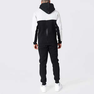Vente en gros taille libre Ensemble pantalon de survêtement avec veste zippée en coton doux personnalisé de haute qualité couleur unie hommes jogging sport sweat à capuche survêtement - Product Image 6