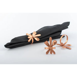 Made of Metal Copper <b>Spoon</b> Knife Fork Style Handmade Napkin <b>Rings</b> Tissue Tie Holder Set of 4 Napkin Holder - Product Image 1