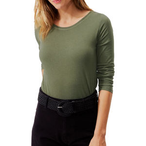 Camisetas informales ajustadas de manga larga con cuello redondo para mujer, bordado de talla grande, Impresión de logotipo personalizado, fabricantes de Bangladesh - Product Image 2