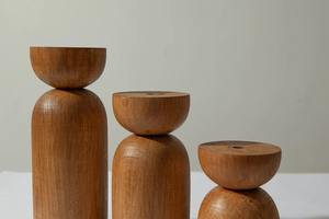 Portavelas de Madera Natural de Alta Demanda para Aromaterapia en el Hogar, Estudios de Yoga y Decoración Minimalista Disponible para la Venta - Product Image 6