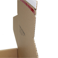 Cajas de embalaje y correo de flauta B corrugada personalizada reciclada usada popular de comercio electrónico con tira de rasgado y cintas