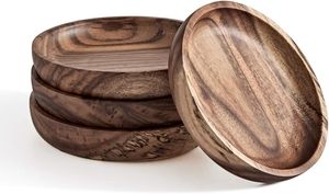 Sous-verres en bois de qualité supérieure avec design traditionnel et qualité durable pour le café, le thé et les verres à boissons - Product Image 2