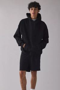 เสื้อฮู้ดสตรีทไซส์ใหญ่พิเศษสำหรับผู้ชายเสื้อมีฮู้ดแบบหลวมเปิดไหล่350 GSM สั่งโลโก้ได้ตามต้องการ - Product Image 3