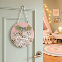 Panneau de porte personnalisé en PVC pour chambre d'enfant, motifs de dessins animés colorés, bibliothèque, cadeaux durables à suspendre au mur