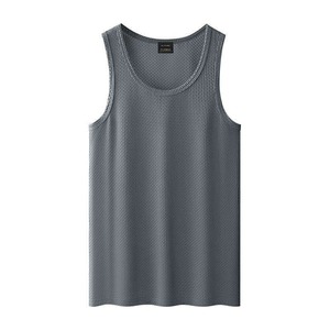 High Quality 100% Polyester Ribbed Gym <b>Tank</b> <b>Tops</b> for <b>Men</b> Factory Wholesale in Black <b>White</b> Gray-Blank Singlets in Bulk - Product Image 2