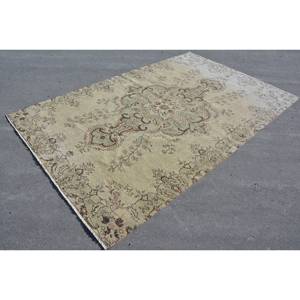 Oriental Beige Vert 6.2X9.5 ft Grande Surface Tapis En Laine Vintage Turc Patchwork Abstrait Couloir Rectangulaire Latex Tapis De Chambre - Product Image 3