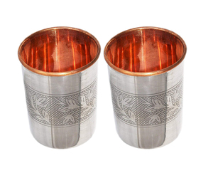 Mint Julep Cup <b>Accessory</b> Set of 2 Luxury Copper Metal <b>Drinkware</b> Scant & Charm Embossed - Product Image 1