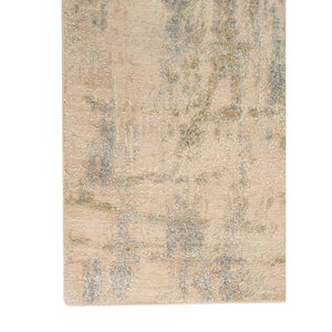 Alfombra de Lana y Seda Entropy Ivory Anudada a Mano Esh-1521, Rectangular, Abstracta, para Sala de Estar, Pasillo, para Adolescentes, para el Hogar - Product Image 4