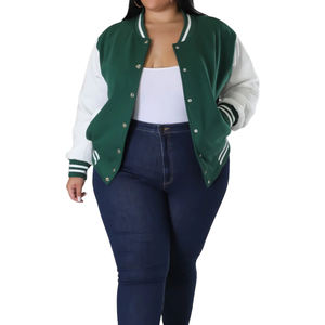 เสื้อแจ็กเก็ตทีมกีฬาขนาดใหญ่พิเศษทันสมัยสีเขียวและสีขาววัสดุนุ่มใส่สบายเหมาะสำหรับชุดลำลองแนวสตรีทแฟชั่นหรือสไตล์สปอร์ต - Product Image 1