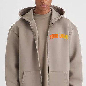 Sweat à Capuche de Luxe Surdimensionné 380Gsm Éponge Française Unisexe avec Fermeture Éclair Hip Hop Streetwear Imprimé Logo Personnalisé Hoodies pour Hommes - Product Image 2