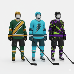 Ensemble d'uniformes de hockey sur glace en maille à séchage rapide en polyester 100% de qualité Pro-Maillot et chaussettes au design personnalisé avec marque personnalisée - Product Image 2