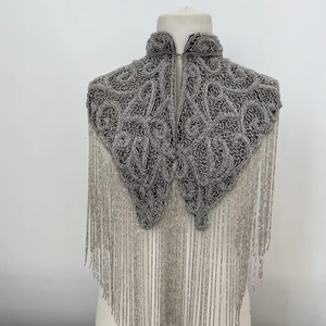 Cape en polyester pour adulte, ornée de perles et de paillettes, avec fermeture au cou, idéale pour les occasions festives et les clubs, silhouette droite, Chandni Export House - Product Image 1