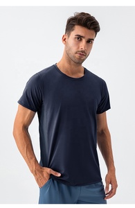 T-shirt de sport blanc à coupe ample pour hommes, vêtements de sport en maille, tissu tissé à la mode, haut d'entraînement, t-shirts vierges en gros - Product Image 3