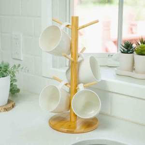 Soporte de Madera para Tazas, Organizador de Almacenamiento para Cocina, Exhibidor Colgante para Tazas de Café, Té y Bebidas, Sistema para Restaurante o Cafetería - Product Image 6