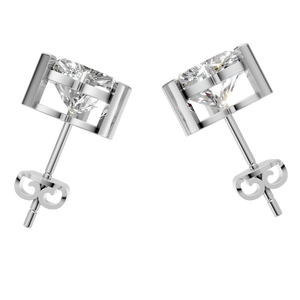 Pendientes de Botón Personalizados con Moissanita VVS, Oro Sólido de 14K con Baño de Rodio, Regalo Clásico de Aniversario o Boda para Hombre y Mujer - Product Image 3