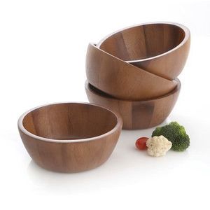 Cuencos Redondos de Madera Natural Hechos a Mano con Acabado Pulido, Patrón de Grano Visible, Utensilios de Cocina para Servir - Product Image 3