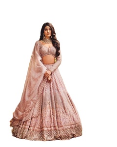 Tenue de mariée DESIGNER FABZONE en soie Georgette, Lehenga Choli entièrement brodé, Dupatta lourd, design moderne pour occasions spéciales et mariages - Product Image 1