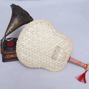 Abanico de Mano Hecho a Mano de Paja de Trigo, Abanicos Ligeros de Paja de Trigo Hechos a Mano, Abanicos de Paja Tejidos a Mano con Logotipo Personalizado para Eventos al Aire Libre - Product Image 4