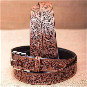 เข็มขัดหนังแท้สไตล์อินเดียสำหรับทั้งชายและหญิงเข็มขัดหนังงานแฮนด์เมดแบบตะวันตกพร้อมเครื่องมือช่าง - Product Image 4