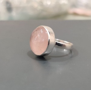 925 solide estampillé concepteur tendance bague de mode bijoux naturels 925 en argent Sterling à la main pierre précieuse Rose Quartz Spinner anneau - Product Image 2