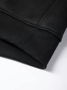 ชุดวอร์มคอวีผ้าฝ้าย ชุดกีฬา ชุดจ็อกเกอร์ ผู้ชาย ผู้หญิง สีดำ 2 ชิ้น ชุดแทรคสูท ยูนิเซ็กซ์ ชุดวอร์ม  รับสกรีนโลโก้ - Product Image 4