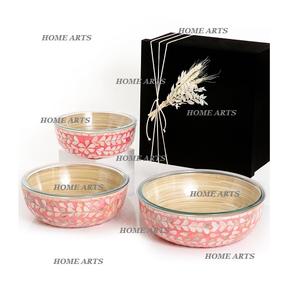 ชุดชามอาหารไข่มุก3เม็ดทรงกลมขนาดแตกต่างกันชามเสิร์ฟอาหารจากผู้ส่งออกที่ดีที่สุดในอินเดีย - Product Image 4