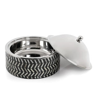 Vajilla de mesa redonda para servir alimentos, madre de perla cazuela de acero inoxidable con, olla caliente para servir alimentos - Product Image 5