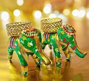 Assorted Bulk Elephant Tealight Candle Holder Night Decor Indian Wedding <b>Favors</b> Housewarming Gifts Festive Home Decoration - Product Image 4