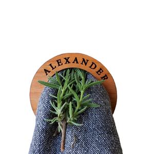 Anneaux de serviette à la mode bois fini écologique Table à dîner décoratif fait à la main décor de Table Double finition acacia décor de Table en bois - Product Image 1