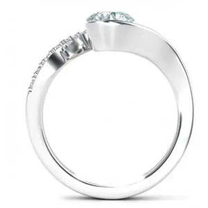 AAA+ Quality 1.11 Ct Vvs1 +<b>Round</b> Ice Blue <b>White</b> Moissanite Diamond Engagement Ring 925 Silver Cus-Jew39 - Product Image 5
