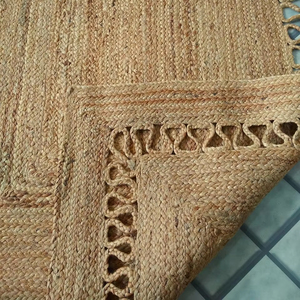 Juego de alfombras tejidas hechas a mano de cáñamo indio moderno en color natural Precio de fábrica directo para el hogar y la sala de estar del hotel - Product Image 1