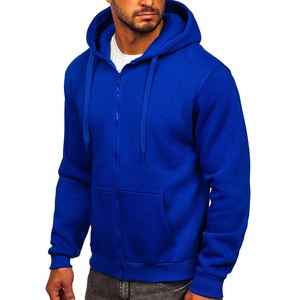 Sudadera con Capucha Azul Rey para Hombre, Sudadera de Algodón Regular con Forro Cálido y Estampado - Product Image 1